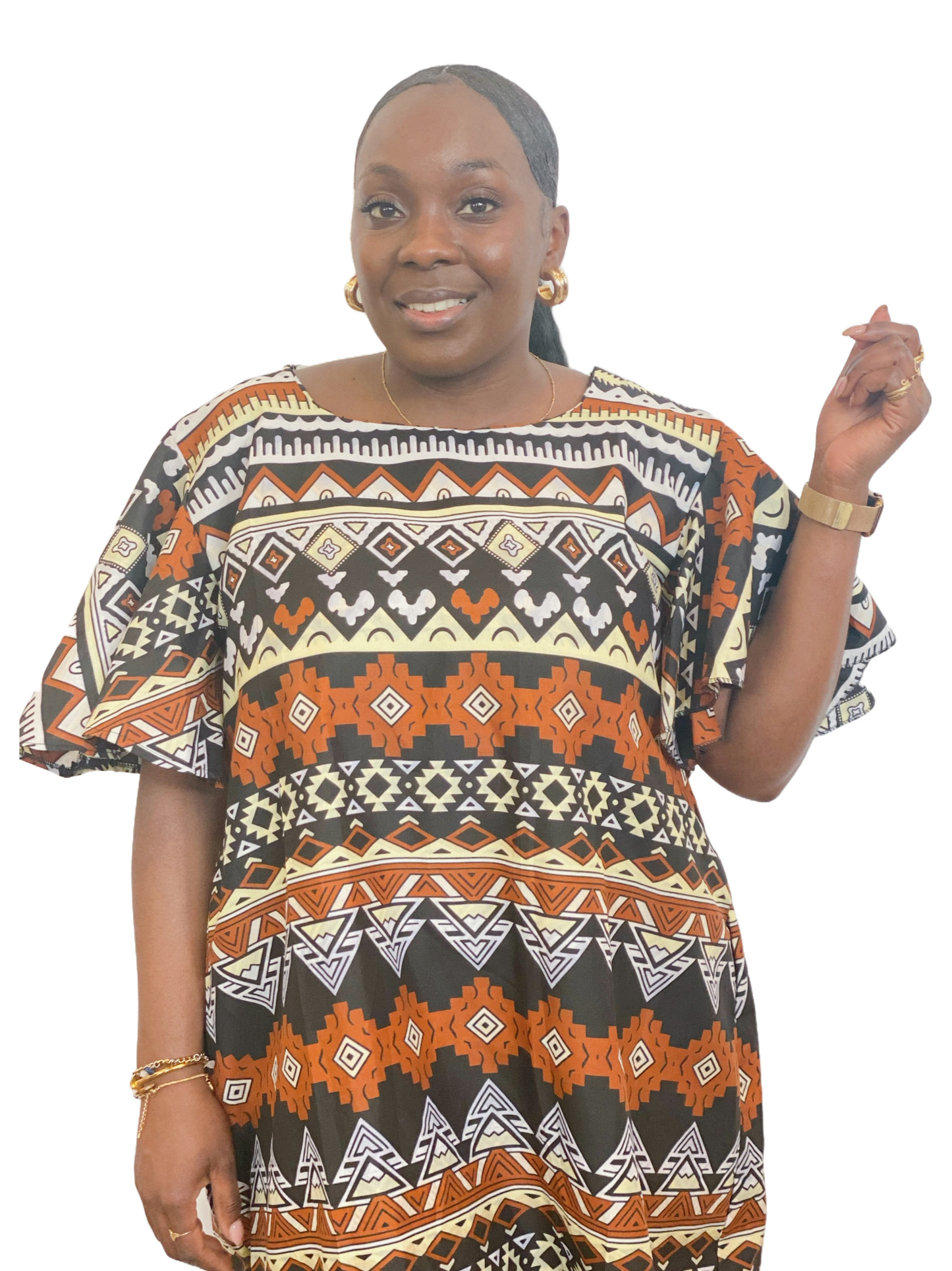 Nahenda African Print Midi Dress